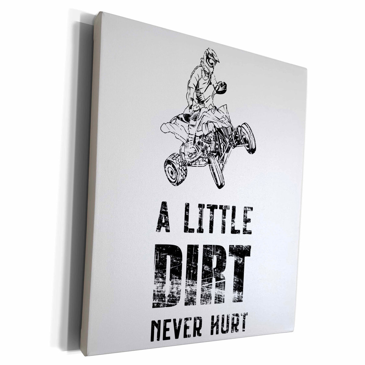 3dRose A Little Dirt Never Hurt Funny ATV Design - Museum Grade Canvas Wrap (cw_282689)