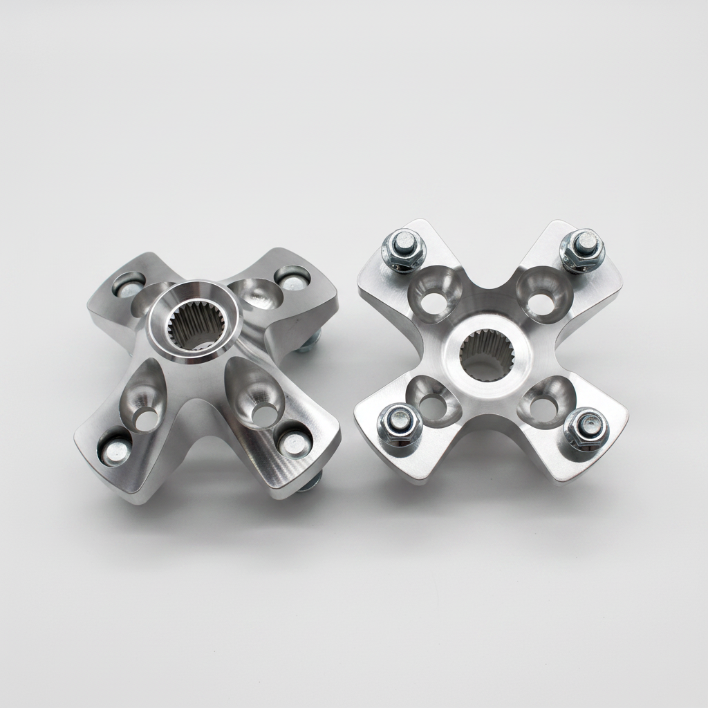 Yamaha Raptor 660 billet aluminum rear wheel hubs overhead view showing machined detail